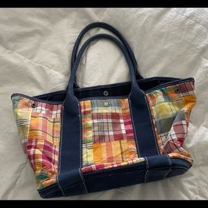 J.Crew madras tote bag